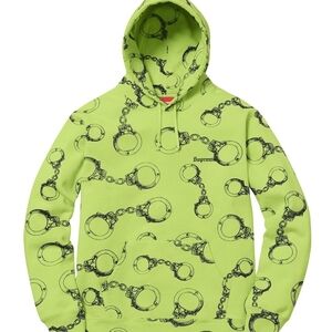 Supreme F/W 17 Handcuff Hooded Sweatshirt (Bright Green) Large